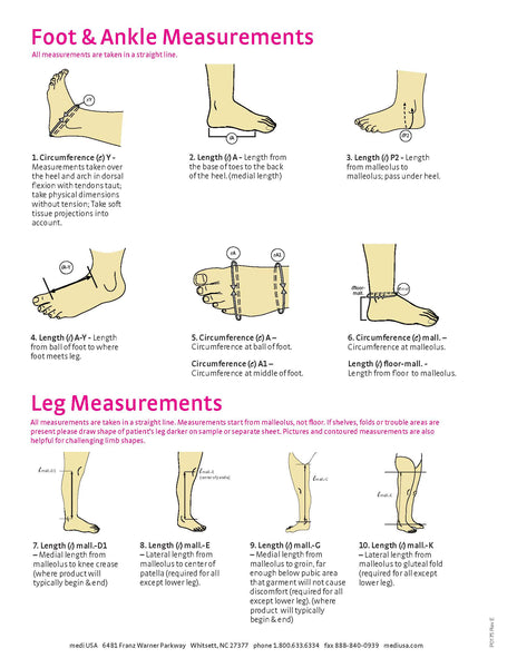 CIRCAID CUSTOM LOWER EXTREMITY MEASURING FORM