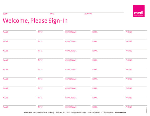 Sign-in sheet for in-services 25 sheets/pad