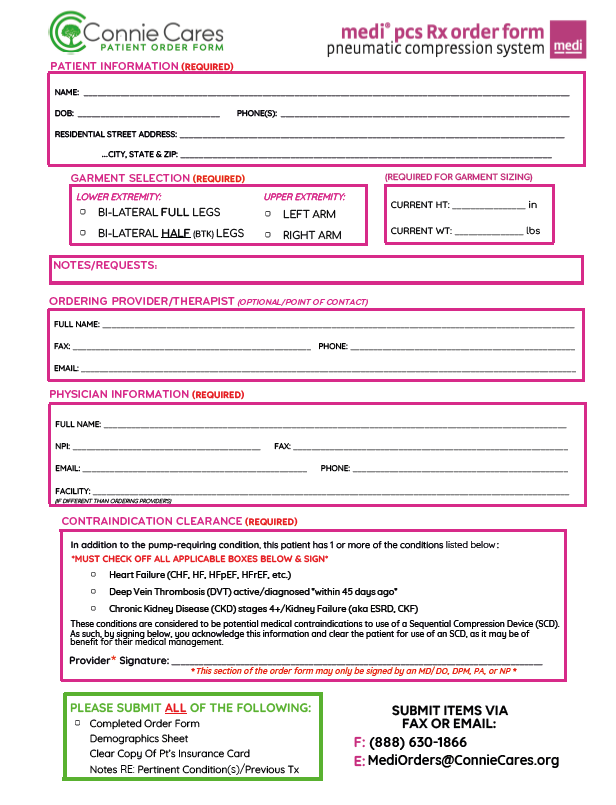 CONNIE CARES ORDER FORM (25/PAD)