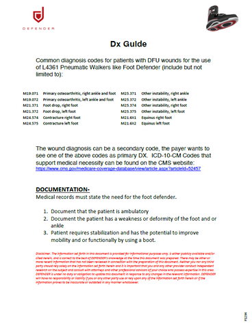 FOOT DEFENDER DIAGNOSIS GUIDELINE