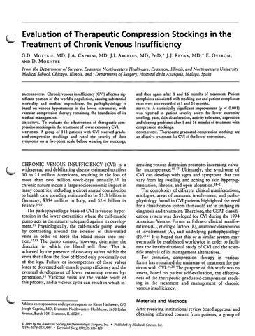 EFFECTIVNESS & COMPLIANCE STUDY (DR. CAPRINI STUDY)