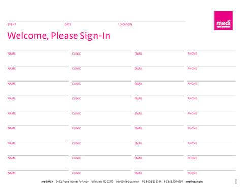 Sign-in sheet for in-services 25 sheets/pad